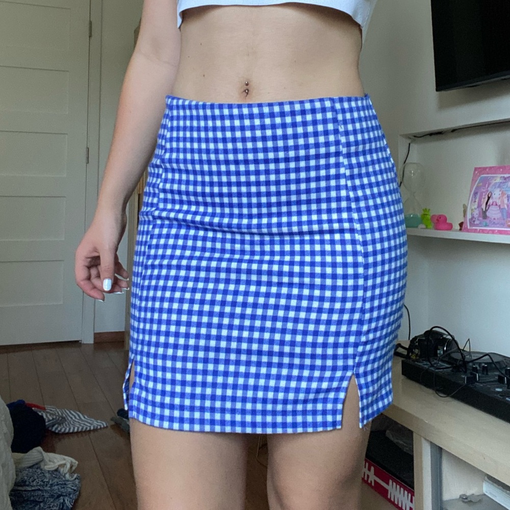 Love on a Hanger Blue Gingham Skirt size 3
